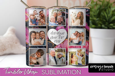 Photo Tumbler Wrap, Marble Family Frame Tumbler Sublimation Sublimation OrangeBrushStudio 