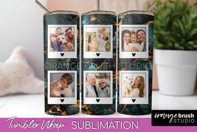 Photo Tumbler Wrap, Marble Family Frame Tumbler Sublimation Sublimation OrangeBrushStudio 