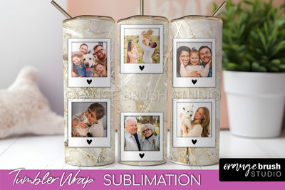 Photo Tumbler Wrap, Marble Family Frame Tumbler Sublimation Sublimation OrangeBrushStudio 