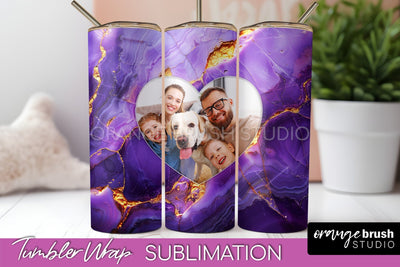 Photo Tumbler Wrap, Marble Family Frame Tumbler Sublimation Sublimation OrangeBrushStudio 
