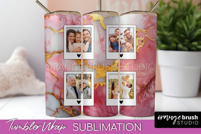 Photo Tumbler Wrap, Marble Family Frame Tumbler Sublimation Sublimation OrangeBrushStudio 