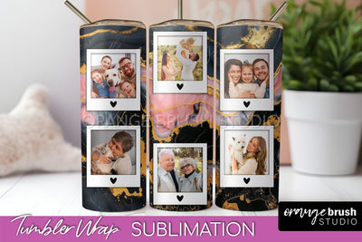 Photo Tumbler Wrap, Marble Family Frame Tumbler Sublimation Sublimation OrangeBrushStudio 