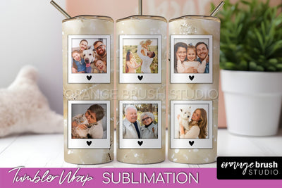 Photo Tumbler Wrap, Marble Family Frame Tumbler Sublimation Sublimation OrangeBrushStudio 
