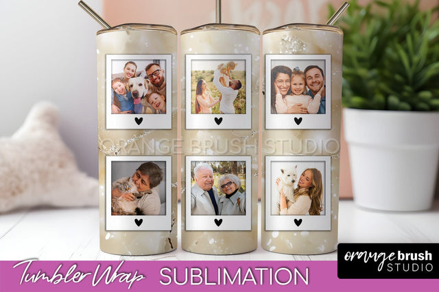 Photo Tumbler Wrap, Marble Family Frame Tumbler Sublimation Sublimation OrangeBrushStudio 
