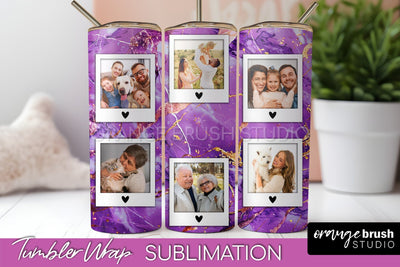 Photo Tumbler Wrap, Marble Family Frame Tumbler Sublimation Sublimation OrangeBrushStudio 