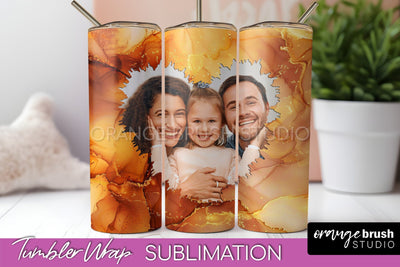 Photo Tumbler Wrap, Marble Family Frame Tumbler Sublimation Sublimation OrangeBrushStudio 