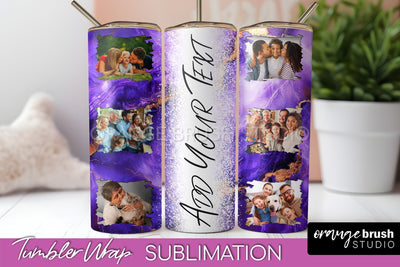 Photo Tumbler Wrap, Marble Family Frame Tumbler Sublimation Sublimation OrangeBrushStudio 