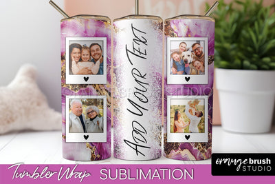 Photo Tumbler Wrap, Marble Family Frame Tumbler Sublimation Sublimation OrangeBrushStudio 