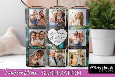 Photo Tumbler Wrap, Marble Family Frame Tumbler Sublimation Sublimation OrangeBrushStudio 