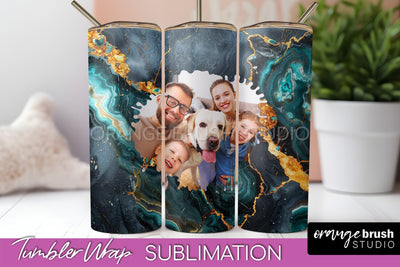 Photo Tumbler Wrap, Marble Family Frame Tumbler Sublimation Sublimation OrangeBrushStudio 