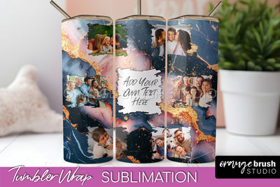 Photo Tumbler Wrap, Marble Family Frame Tumbler Sublimation Sublimation OrangeBrushStudio 