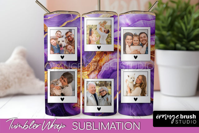 Photo Tumbler Wrap, Marble Family Frame Tumbler Sublimation Sublimation OrangeBrushStudio 