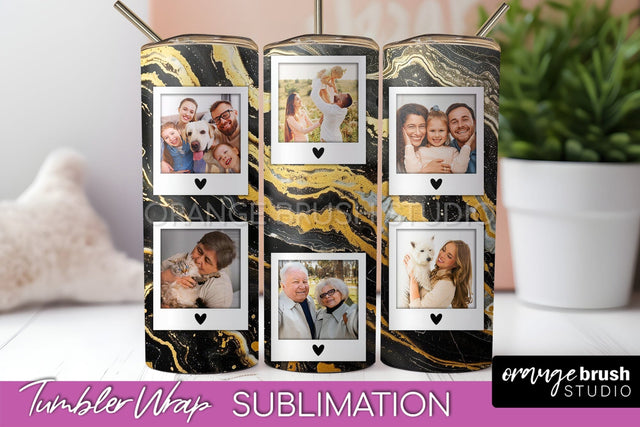 Photo Tumbler Wrap, Marble Family Frame Tumbler Sublimation Sublimation OrangeBrushStudio 