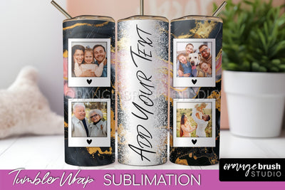 Photo Tumbler Wrap, Marble Family Frame Tumbler Sublimation Sublimation OrangeBrushStudio 