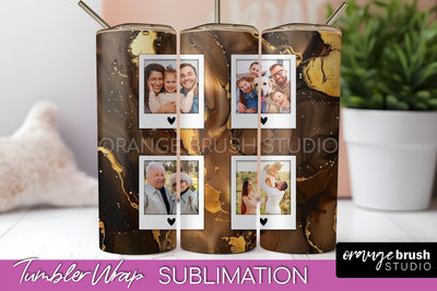 Photo Tumbler Wrap, Marble Family Frame Tumbler Sublimation Sublimation OrangeBrushStudio 