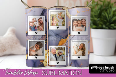 Photo Tumbler Wrap, Marble Family Frame Tumbler Sublimation Sublimation OrangeBrushStudio 