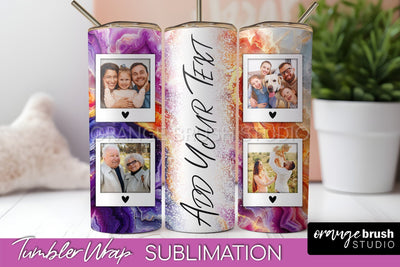 Photo Tumbler Wrap, Marble Family Frame Tumbler Sublimation Sublimation OrangeBrushStudio 