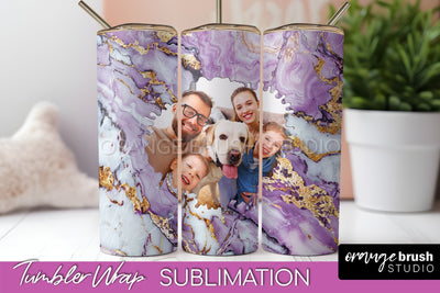 Photo Tumbler Wrap, Marble Family Frame Tumbler Sublimation Sublimation OrangeBrushStudio 