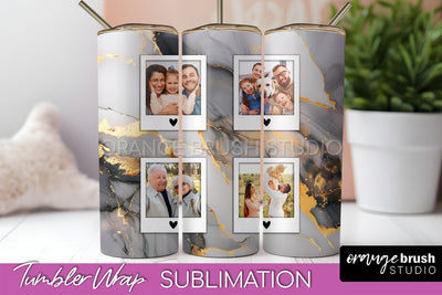 Photo Tumbler Wrap, Marble Family Frame Tumbler Sublimation Sublimation OrangeBrushStudio 