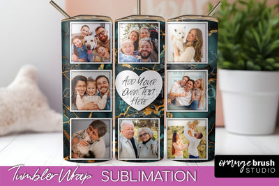 Photo Tumbler Wrap, Marble Family Frame Tumbler Sublimation Sublimation OrangeBrushStudio 