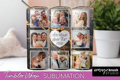 Photo Tumbler Wrap, Marble Family Frame Tumbler Sublimation Sublimation OrangeBrushStudio 