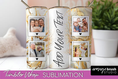 Photo Tumbler Wrap, Marble Family Frame Tumbler Sublimation Sublimation OrangeBrushStudio 