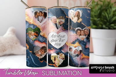 Photo Tumbler Wrap, Marble Family Frame Tumbler Sublimation Sublimation OrangeBrushStudio 