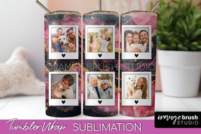 Photo Tumbler Wrap, Marble Family Frame Tumbler Sublimation Sublimation OrangeBrushStudio 