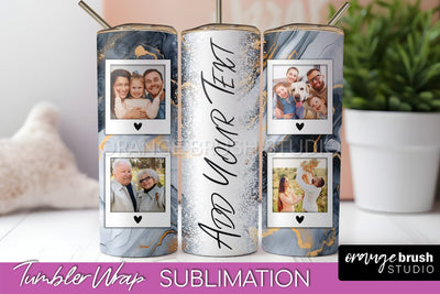 Photo Tumbler Wrap, Marble Family Frame Tumbler Sublimation Sublimation OrangeBrushStudio 