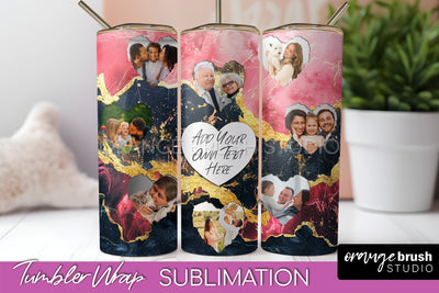 Photo Tumbler Wrap, Marble Family Frame Tumbler Sublimation Sublimation OrangeBrushStudio 