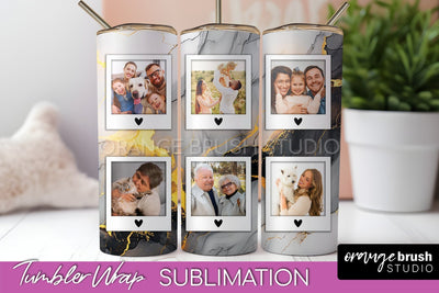 Photo Tumbler Wrap, Marble Family Frame Tumbler Sublimation Sublimation OrangeBrushStudio 