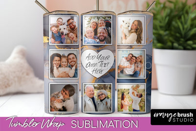 Photo Tumbler Wrap, Marble Family Frame Tumbler Sublimation Sublimation OrangeBrushStudio 