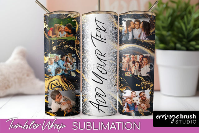 Photo Tumbler Wrap, Marble Family Frame Tumbler Sublimation Sublimation OrangeBrushStudio 