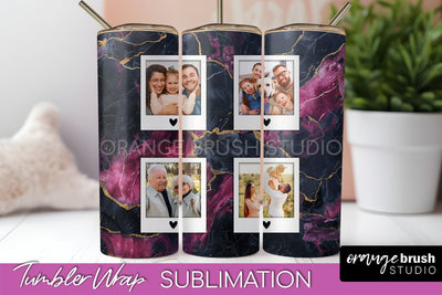 Photo Tumbler Wrap, Marble Family Frame Tumbler Sublimation Sublimation OrangeBrushStudio 