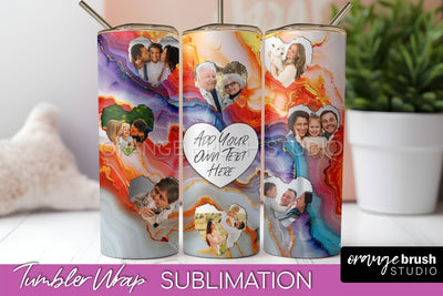 Photo Tumbler Wrap, Marble Family Frame Tumbler Sublimation Sublimation OrangeBrushStudio 