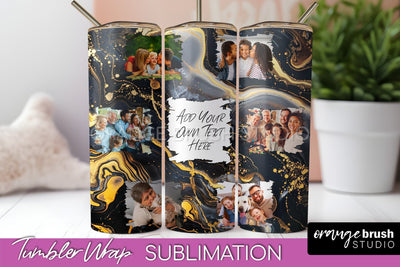 Photo Tumbler Wrap, Marble Family Frame Tumbler Sublimation Sublimation OrangeBrushStudio 