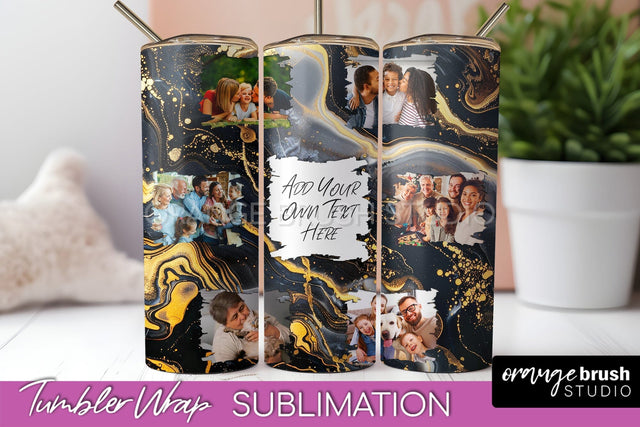 Photo Tumbler Wrap, Marble Family Frame Tumbler Sublimation Sublimation OrangeBrushStudio 