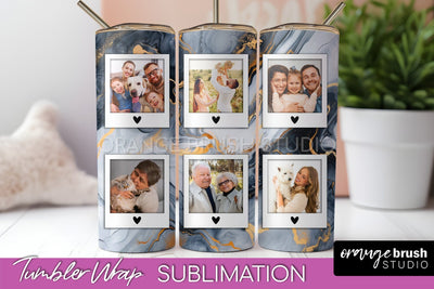 Photo Tumbler Wrap, Marble Family Frame Tumbler Sublimation Sublimation OrangeBrushStudio 