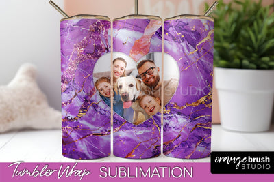 Photo Tumbler Wrap, Marble Family Frame Tumbler Sublimation Sublimation OrangeBrushStudio 