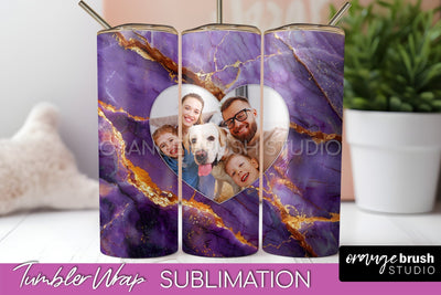 Photo Tumbler Wrap, Marble Family Frame Tumbler Sublimation Sublimation OrangeBrushStudio 