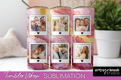 Photo Tumbler Wrap, Marble Family Frame Tumbler Sublimation Sublimation OrangeBrushStudio 