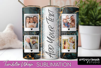 Photo Tumbler Wrap, Marble Family Frame Tumbler Sublimation Sublimation OrangeBrushStudio 