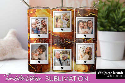 Photo Tumbler Wrap, Marble Family Frame Tumbler Sublimation Sublimation OrangeBrushStudio 