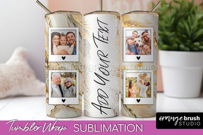 Photo Tumbler Wrap, Marble Family Frame Tumbler Sublimation Sublimation OrangeBrushStudio 