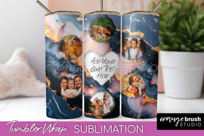 Photo Tumbler Wrap, Marble Family Frame Tumbler Sublimation Sublimation OrangeBrushStudio 