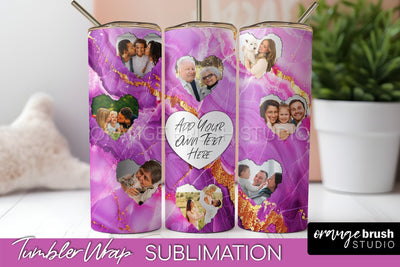 Photo Tumbler Wrap, Marble Family Frame Tumbler Sublimation Sublimation OrangeBrushStudio 