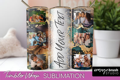 Photo Tumbler Wrap, Marble Family Frame Tumbler Sublimation Sublimation OrangeBrushStudio 