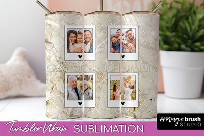 Photo Tumbler Wrap, Marble Family Frame Tumbler Sublimation Sublimation OrangeBrushStudio 