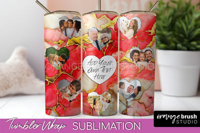 Photo Tumbler Wrap, Marble Family Frame Tumbler Sublimation Sublimation OrangeBrushStudio 