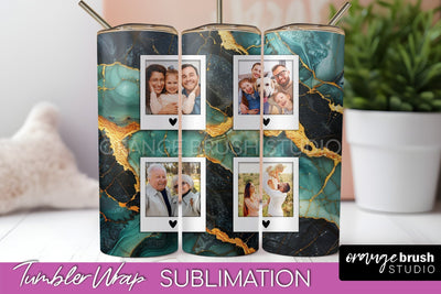 Photo Tumbler Wrap, Marble Family Frame Tumbler Sublimation Sublimation OrangeBrushStudio 